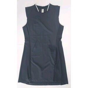 NWOT Athletic Mondetta Dusty Black Crew Neck Sleeveless Dress W/Pockets Size M